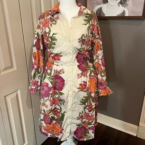 Lane Bryant Floral Button-Up Dress